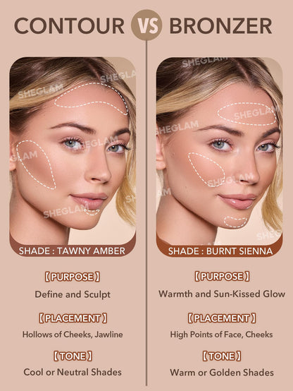 SHEGLAM Sun Sculpt Cool Toned Liquid Contour Stick Long Lasting Cream Matte Bronzer Makeup - Golden Sun