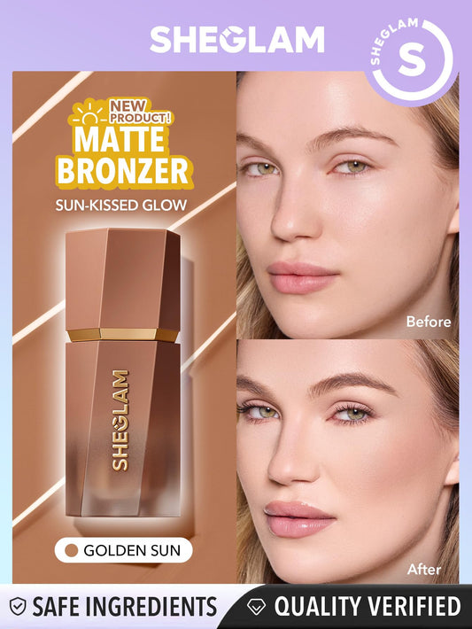 SHEGLAM Sun Sculpt Cool Toned Liquid Contour Stick Long Lasting Cream Matte Bronzer Makeup - Golden Sun