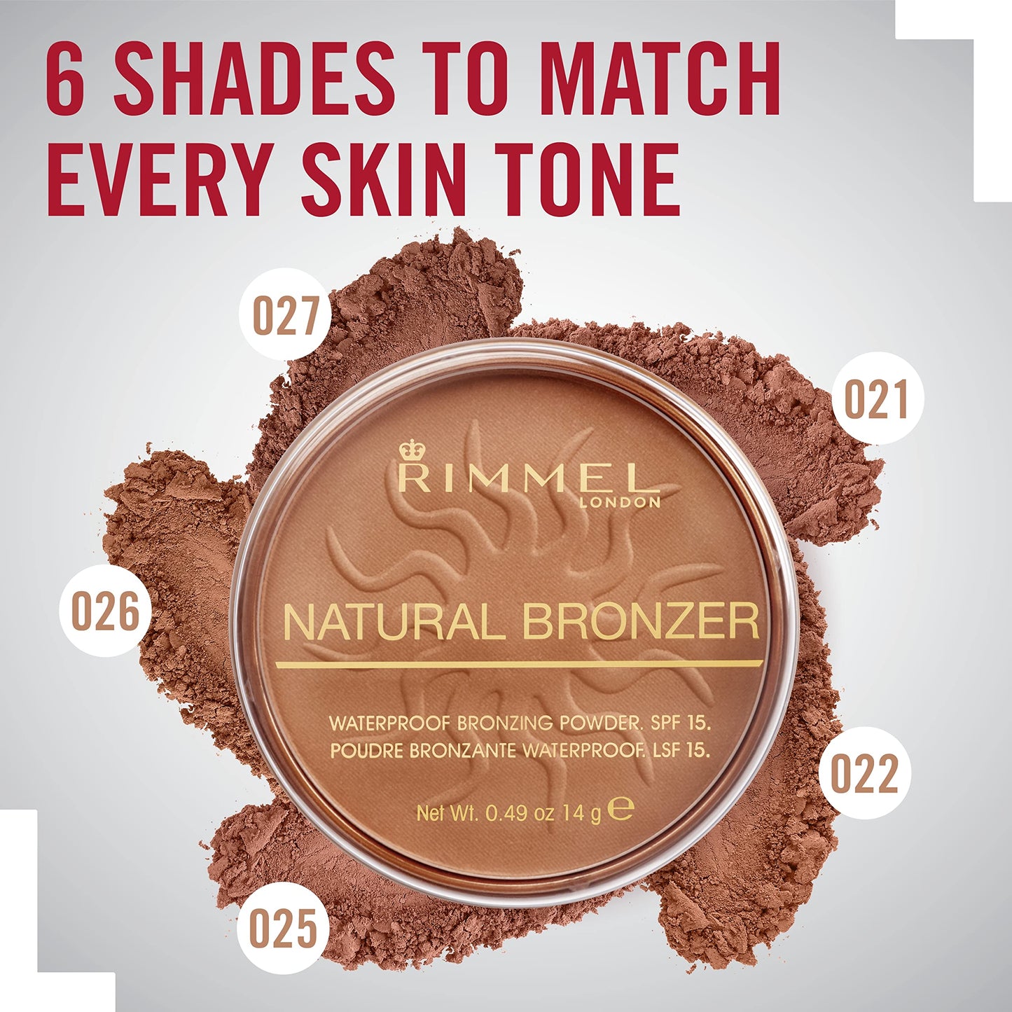 Rimmel London Natural - 020 Sunshine - Bronzer, Matte Finish, 0.49oz