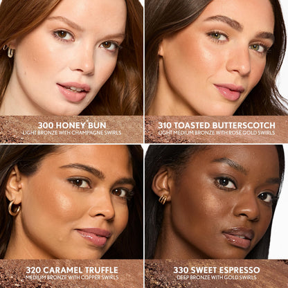 COVERGIRL TruBlend Skin Enhancer Baked Luminous Bronzer, with Hyaluronic Acid & White Rose Extract, Blends Seamlessly - 320 Caramel (Medium Bronze with Copper Swirls)